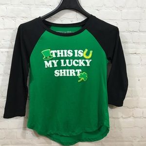St Patty’s Day Raglan Shirt, size small